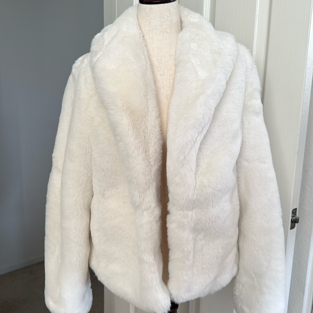 White Faux Fur Jacket